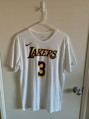 Nike Lakers Anthony Davis 3 White Shirt Dri-Fit Men Size Large. Good Condition.